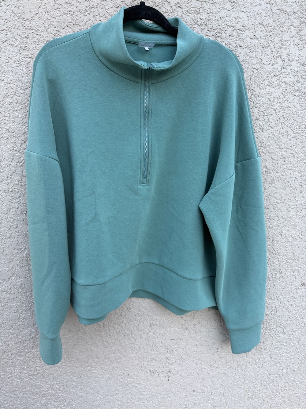 Relaxed Half-Zip Pullover Sweatshirt - Mint Green